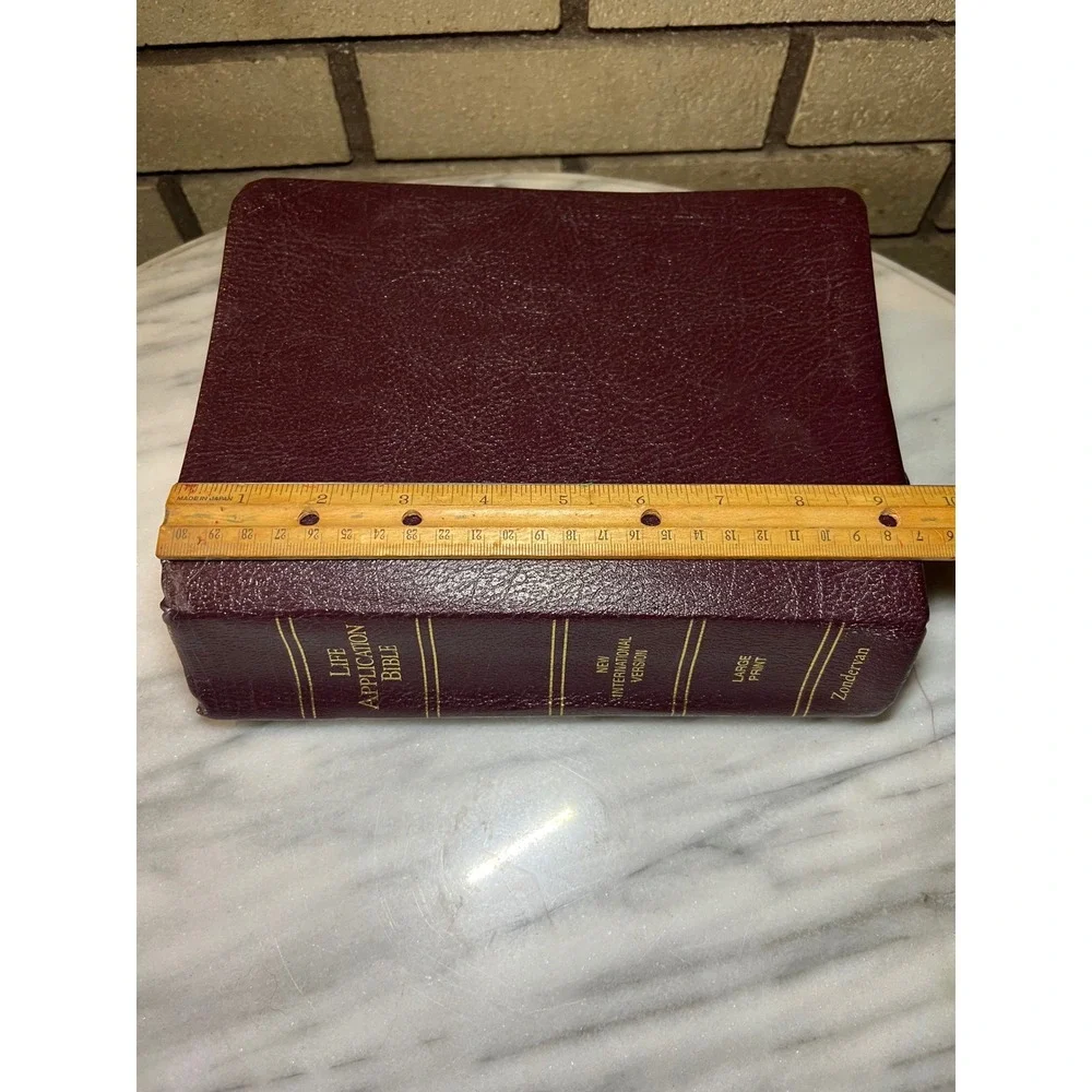 Zondervan Life Application Bible NIV Large Print Burgundy Bonded Leather